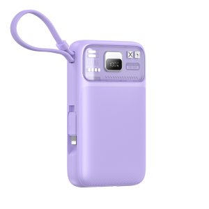비하겐 갤럭시 아이폰 보조배터리 리튬폴리머 배터리 c타입 8핀 10000mAh, 파스텔퍼플
