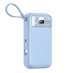 비하겐 갤럭시 아이폰 보조배터리 리튬폴리머 배터리 c타입 8핀 20000mAh, 파스텔블루