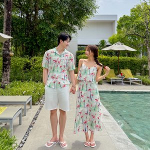 피지 무드 휴양지커플룩 시밀러룩 신혼여행 동남아 바캉스 하와이 비치웨어 해외여행