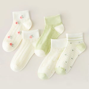 아동양말 그린 라떼 메쉬 유아 초등 발목 여름 양말 5종세트 J65