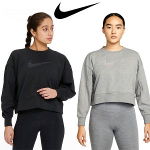 [시즌세일] 나이키 드라이핏 여성 맨투맨 크롭 크루넥 긴팔 티셔츠