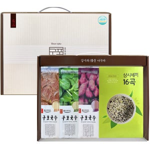 깔끔하고 안전한포장 HACCP인증 오색구포국수(310gX3개+잡곡)선물세트