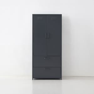MKB 캐비넷 서랍2칸옷장 7601690 760x525x1695mm, 2단, 다크그레이 5856.4942