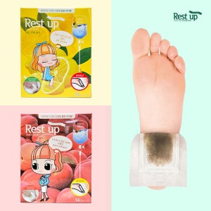 레스트업 발 수액 패치 아로마 발바닥 시트 국산 14매 [복숭아/레몬]
