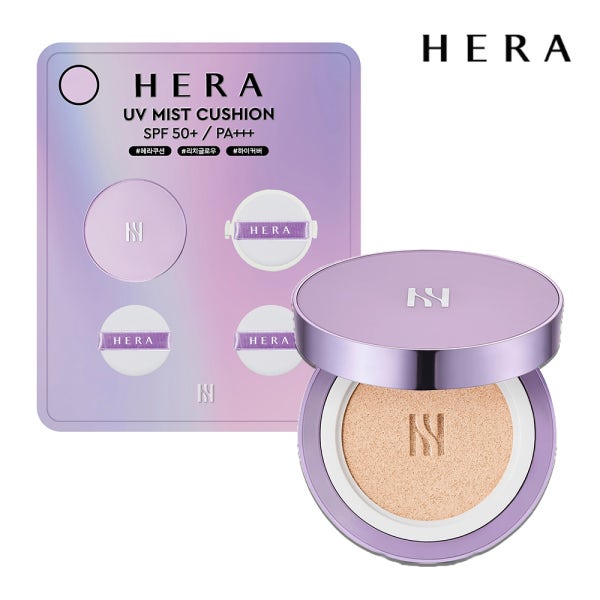 헤라 유브이 UV 미스트 쿠션 호환케이스 본품 15g+리필 15g+퍼프 2개 21호 23호