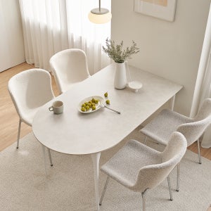 아이퍼스 반타원형 세라믹 식탁 테이블 포세린 4인식탁 1400