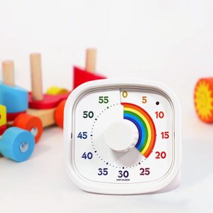 HOTCLOCK 레인보우 뽀모도로 무소음 아날로그 구글 스터디 어린이 유아 쿠킹 타이머
