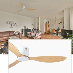 홈빛 초슬림 실링팬 우드 사계절 선풍기 저소음 공기순환 낮은 천장 리모컨 BLDC모터