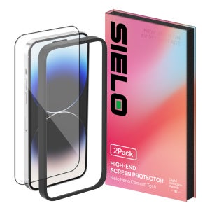 [내일배송] 씨엘로 실크글라스 강화유리 이지핏 풀커버 액정보호필름 아이폰14 프로 맥스, 2매입