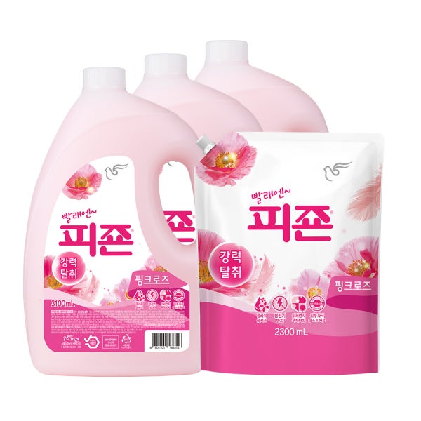 피죤 강력탈취 섬유유연제 3100ml X 3개 + 2.3L 리필1개