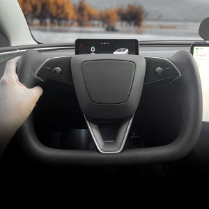 [공임지원] 티파츠 테슬라 모델Y 주니퍼 요크핸들 350mm 나파가죽 스티어링 휠 튜닝