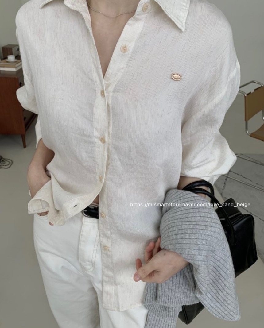 (전체당일) 재미주 여름 내추럴 린넨 셔츠 시원한 구김없는 장마철 긴팔셔츠