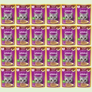 위스카스 고양이 습식 파우치 구운 고등어, 80g, 24개