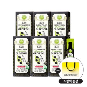 홀베리 엑스트라버진 유기농 올리브유 (1박스 14포입) 140ml, 6개