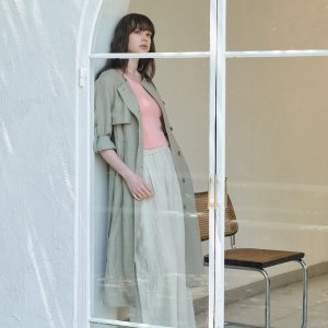 프릭스바이김태훈 린넨 하이웨스트 원피스 카키