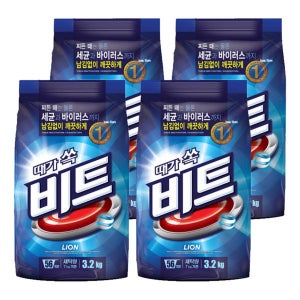 때가 쏙 비트 3.2kgX4개 가루세제/세탁세제