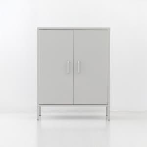 MKB 캐비넷 모던세로중 2문 수납장 8001015 80x40x102, 3단, 라이트그레이 4853.6142