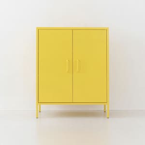 MKB 캐비넷 모던세로중 2문 수납장 8001015 80x40x102, 3단, 옐로우 0778.4924