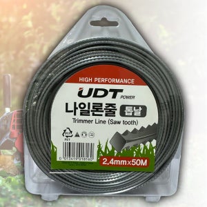 UDT 예초기액세서리 나일론줄 나일론커터 예초기날 2.4mm-50M(톱날형)