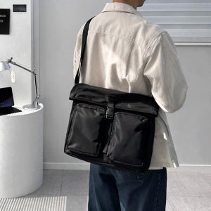 Dual pocket 메신저백 학생 직장인 노트북 가방