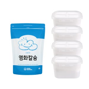 안전확인신고한 습기제거제 내가 만드는 반복사용 제습제 전용용기 4개+염화칼슘 1kg