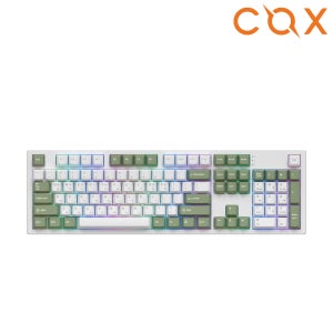 COX CSK105 VIA 저소음 유무선 게이밍 기계식 키보드 그린, 페블축