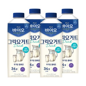 매일 바이오 그릭 드링크 무가당플레인 710ml 4개