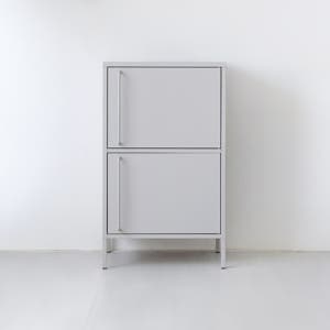 피도르 캐비넷 모던세로 2문 수납장 6001015 60x40x102, 2단, 라이트그레이 1195.7733