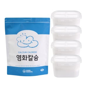 안전확인신고한 습기제거제 내가 만드는 반복사용 제습제 전용용기 4개+염화칼슘 3kg