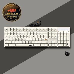 그루브스톤 GV10 수제윤활 유선 기계식키보드 검은고양이, 저소음밀키축, 38g