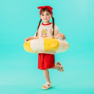 (멜리코코)물놀이하는멜리곰세트[세트MLCK543] 여름 반팔 반바지 바캉스 상하복 어린이집 유치원 나들이 등원룩 유아 아동복 남매룩