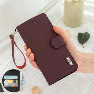 클래식 카드 수납 지폐 지갑 다이어리 휴대폰 케이스 버건디, LG Q9 ONE (Q927)