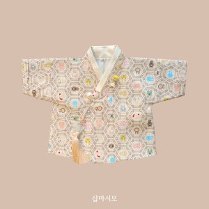 남아 여아 한복 반팔저고리 큐티십이지 (1세-8세) 여름 면 생활 개량 돌 아기 추석 명절
