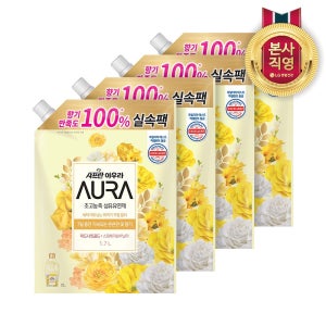 아우라 오리지널 섬유유연제 리필 스모키머스크 1.7L 4개