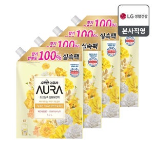 아우라 오리지널 섬유유연제 리필 스모키머스크 1.7L 4개