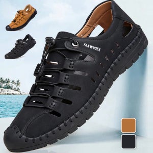 남성아웃도어샌들 여름 가죽 샌들 캠핑 펀칭샌들
