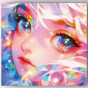 특수비즈 레진 사각 보석십자수 DIY 무지개 소녀