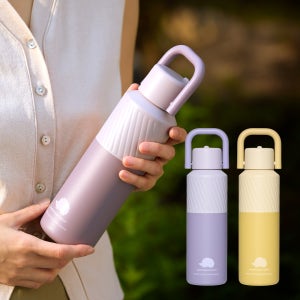 스칸디나비안 포레스트 빅핸드 손잡이 텀블러 빨대포함 600ml, 파스텔퍼플