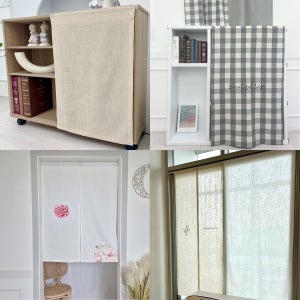 쉼집사 맞춤제작 가림막커튼 노렌 선반 책장 방문 주방 가리개 미니 광목 린넨 벨크로 50