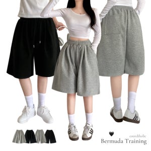 1+1 버뮤다반바지 여성버뮤다팬츠 7부와이드팬츠