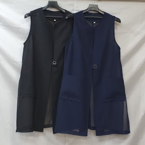 국산 여름 롱베스트 중년여성패션 정장조끼 세련된스타일 무지원단