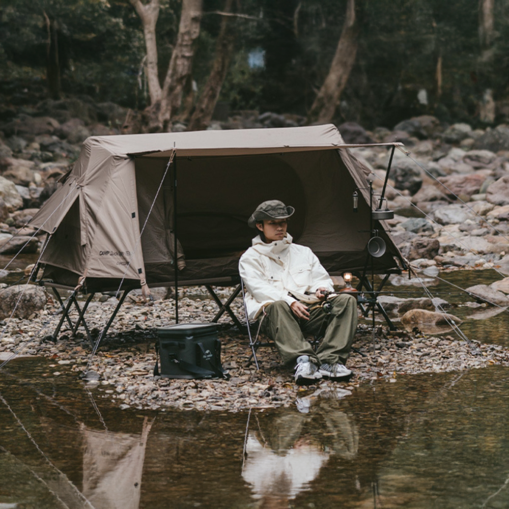 네이처하이크 NH 원터치 코트텐트 백패킹 야전침대 텐트 플라이 이너 세트 1인용 브라운