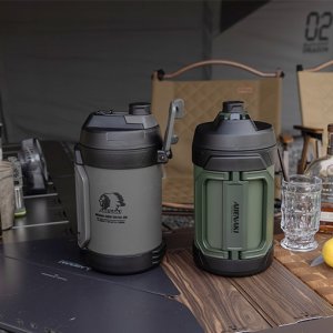 아베나키 2WAY 워터저그 3.8L 카키 듀얼핸들 대형텀블러 캠핑물통 얼음통