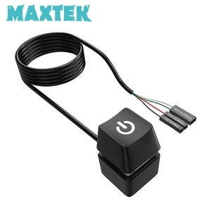 맥스텍 MT650 외부전원 스위치 사각 키캡버튼 PC 컴퓨터 본체 파워 버튼 블랙 데스크탑 파워 스위치 회사 숙박업소