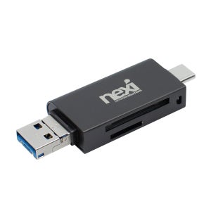 넥시 USB3.0 C타입 Micro 5핀 3in1 카드리더기 다크그레이 NX887