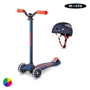 마이크로킥보드 맥시T 프로 디럭스 LED + 아시안핏 헬멧 세트