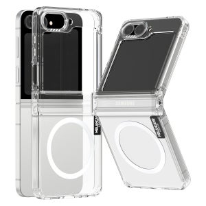 크리스탈 2배자력 맥세이프 마그넷 방탄 범퍼 젤하드 클리어 케이스 투명, 갤럭시Z 플립3