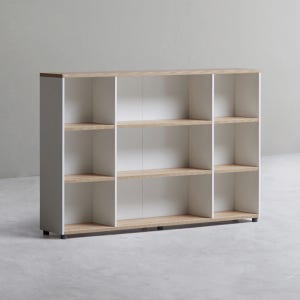 데스커 1600폭 목제책장 오픈형 1600X289X1058.5mm, 3단, 메이플+화이트