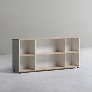 데스커 1600폭 목제책장 오픈형 1600X289X720mm, 2단, 메이플+화이트