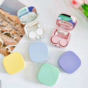 휴대용 렌즈통 드림 렌즈 보관통 하드렌즈 케이스 여행용 흡착봉 집게 7종 컬러
